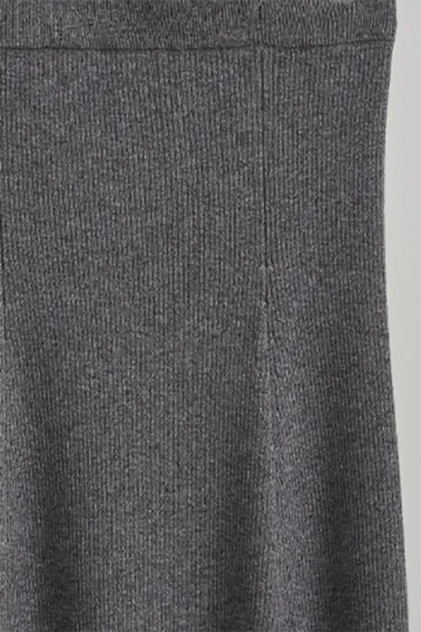 Ribbed Knit Washable Wool Skirt